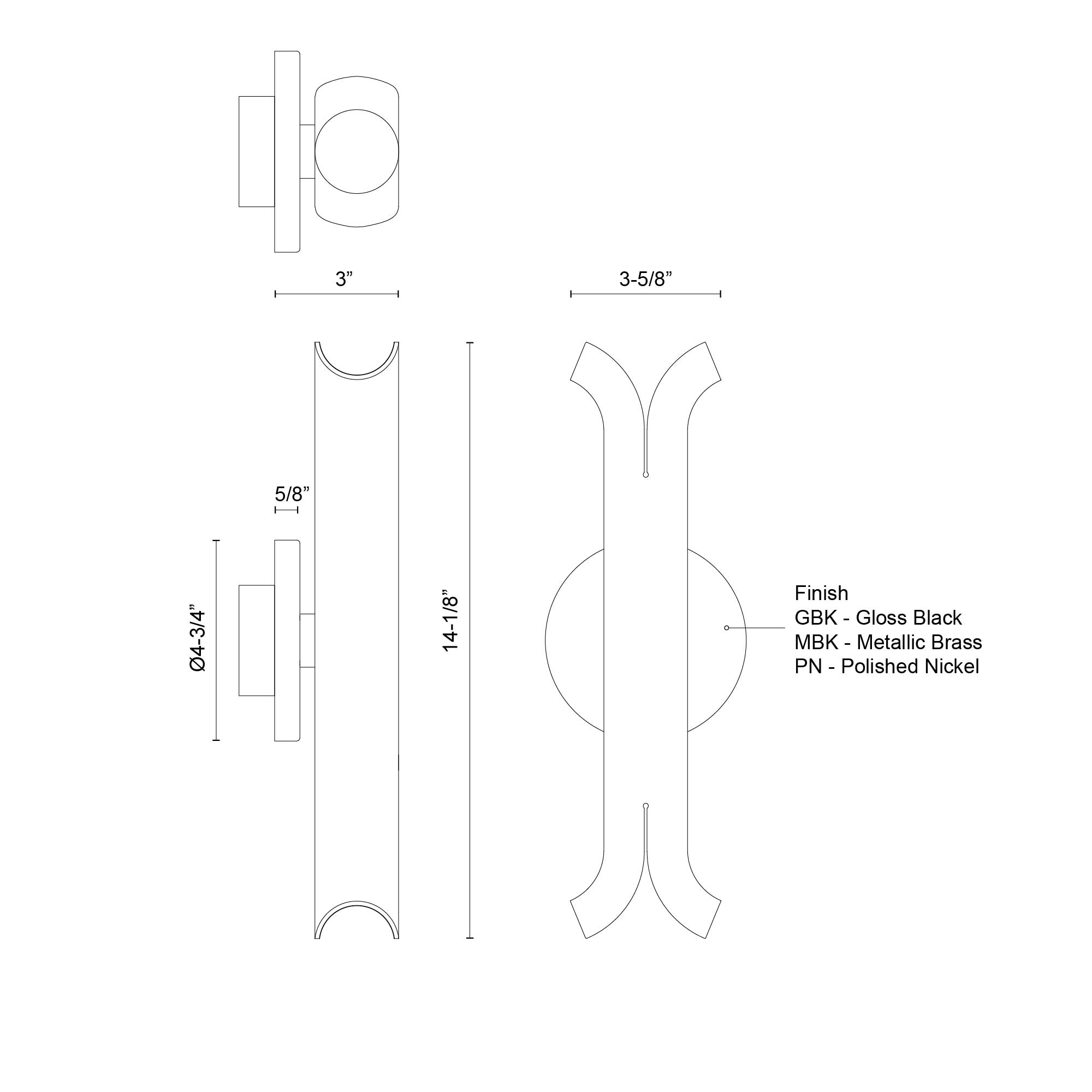 Husk 14-in Stainless Steel Wall Sconce