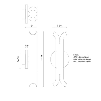 Husk 14-in Stainless Steel Wall Sconce