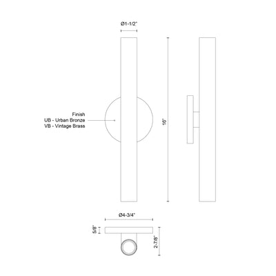 Mason 16-in Aluminum Steel Wall Sconce