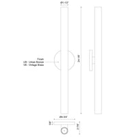 Mason 24-in Aluminum Steel Wall Sconce