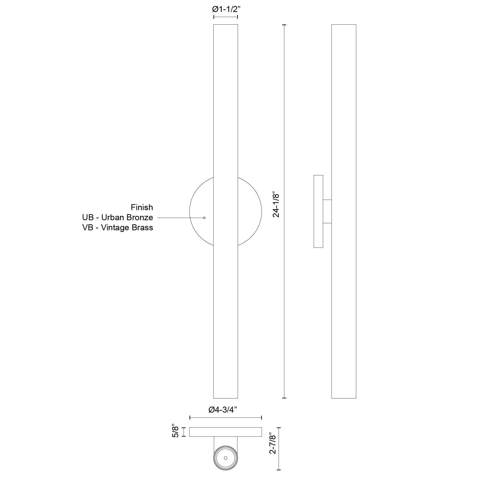 Mason 24-in Aluminum Steel Wall Sconce