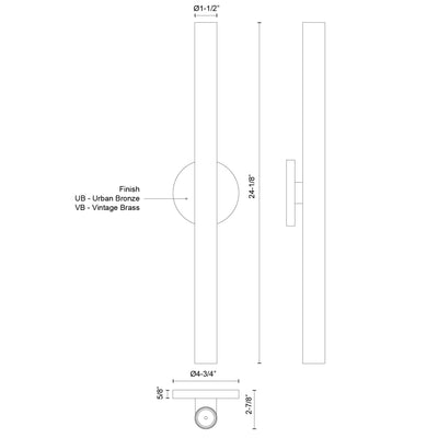 Mason 24-in Aluminum Steel Wall Sconce