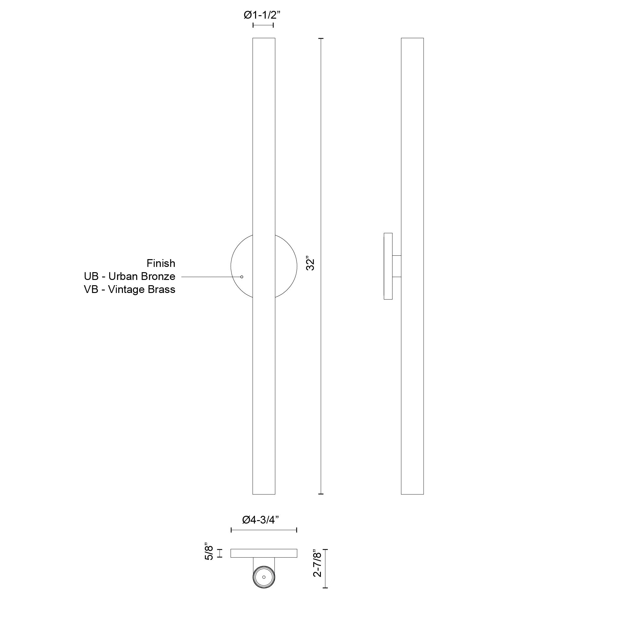Mason 32-in Aluminum Steel Wall Sconce