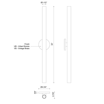 Mason 32-in Aluminum Steel Wall Sconce