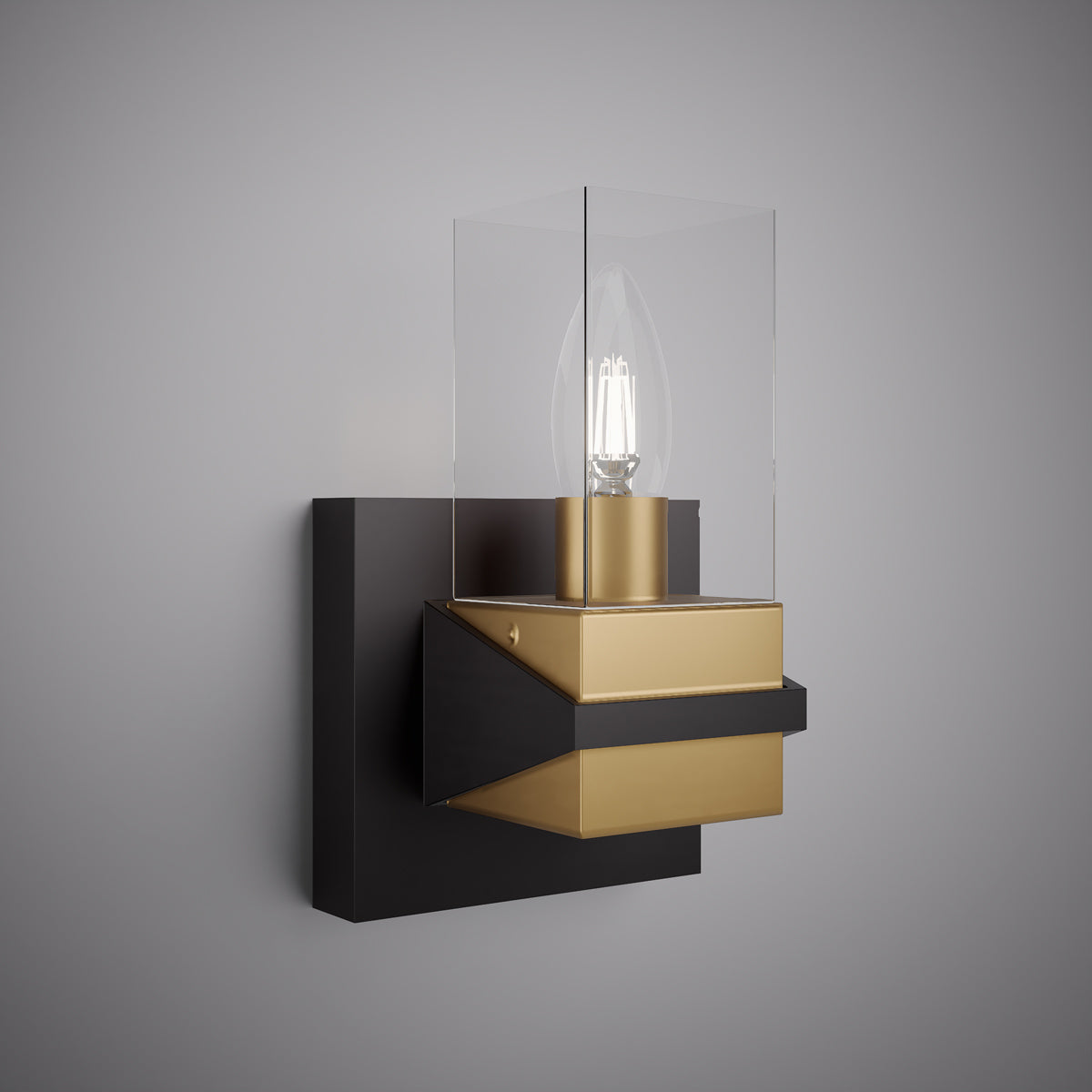 3 Lights Aries Wall Light Matte Black/Aged Brass  Dimmable