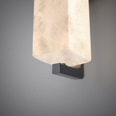Bronze Dimmable Wall Sconce with Alabaster Shade