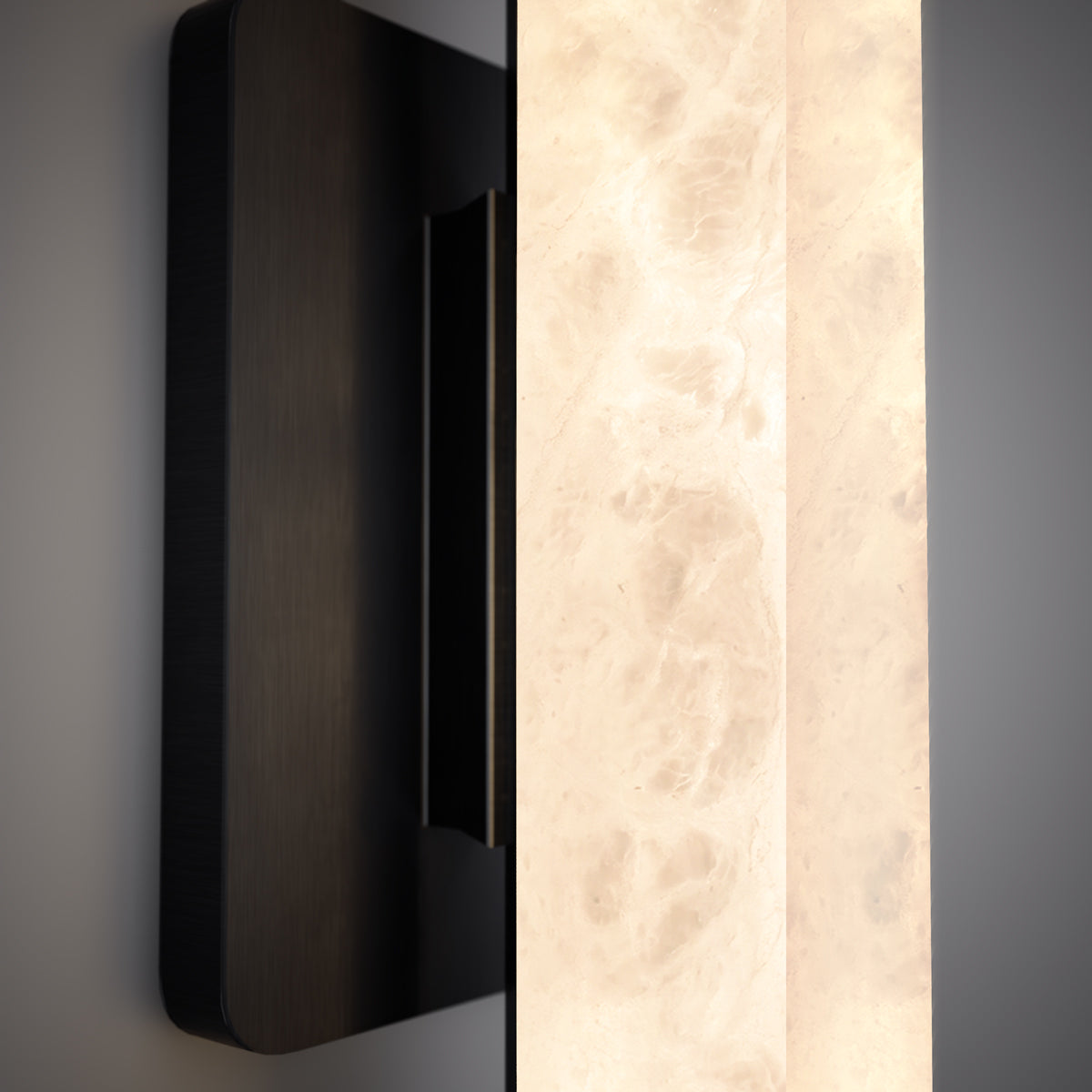 Bronze Dimmable Wall Sconce with Alabaster Shade
