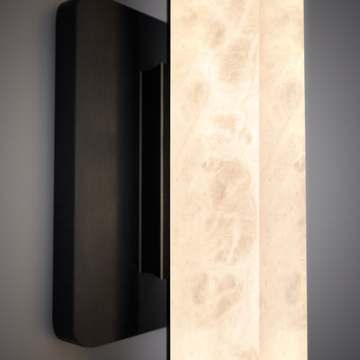 Bronze Dimmable Wall Sconce with Alabaster Shade