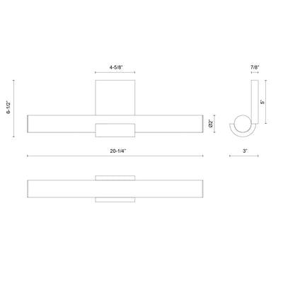 Apollo 20-in Steel Vanity Light
