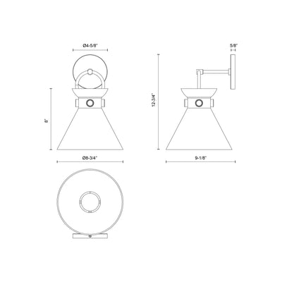 Emerson 9-in Steel Vanity Light