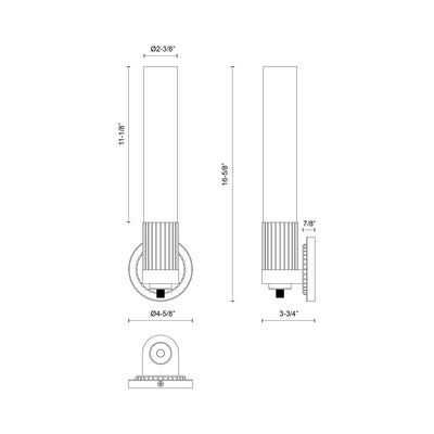 Rue 5-in Steel Vanity Light