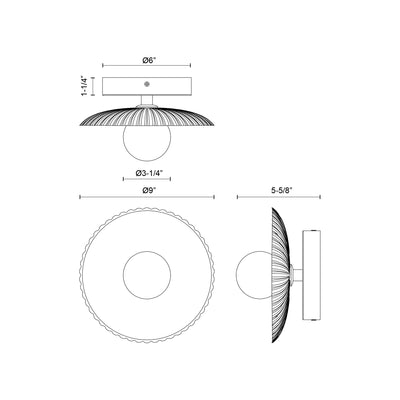 Hera 9-in Steel Vanity Light