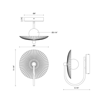 Hera 11-in Steel Vanity Light