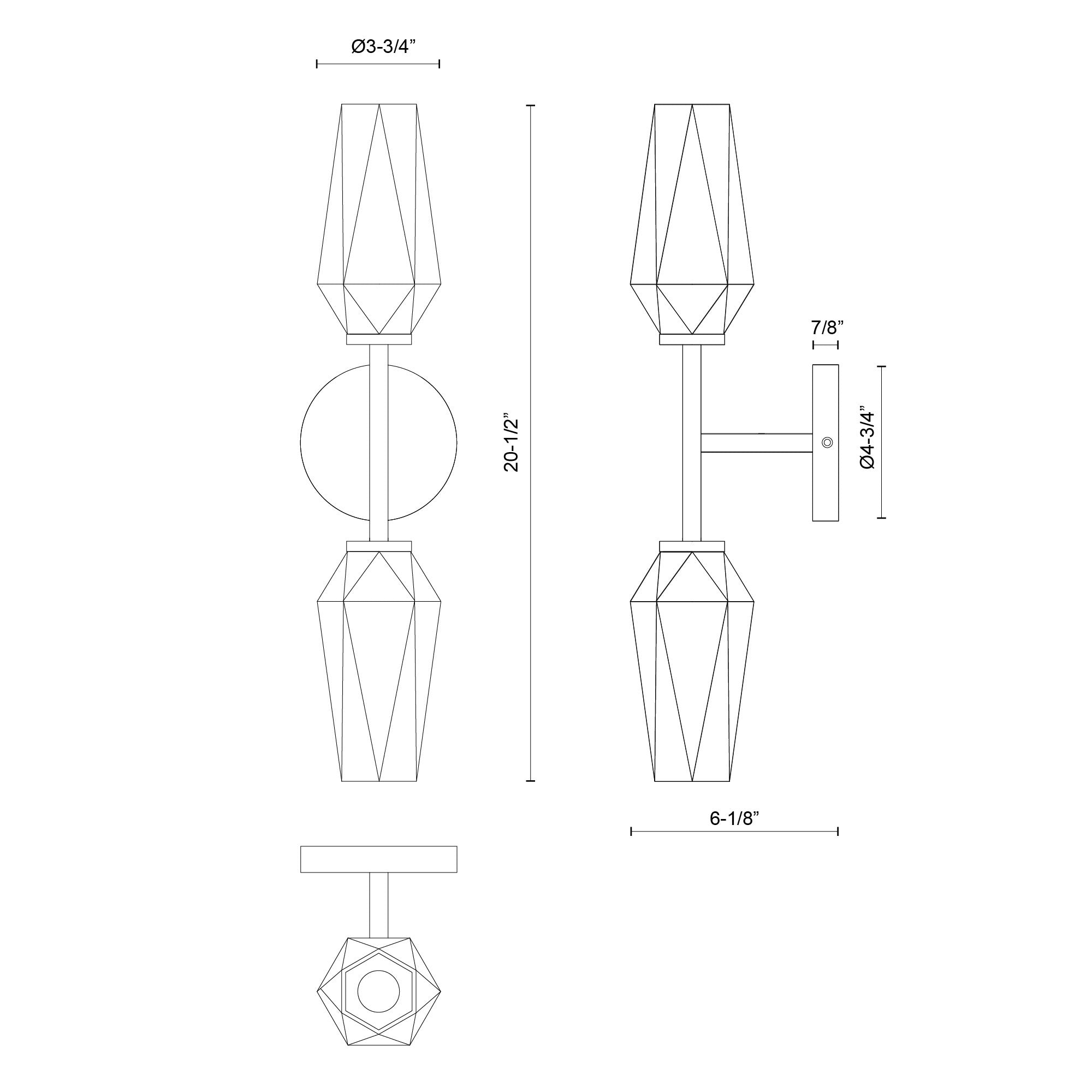 Krysta 20-in Steel Vanity Light