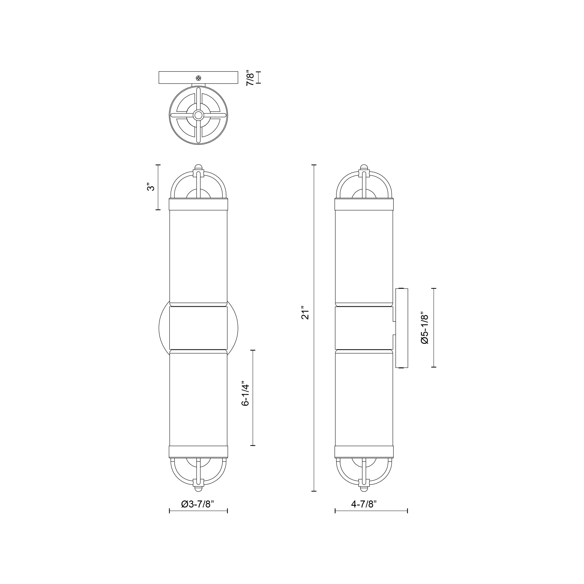 Lancaster 5-in 2 Lights Steel Vanity Light
