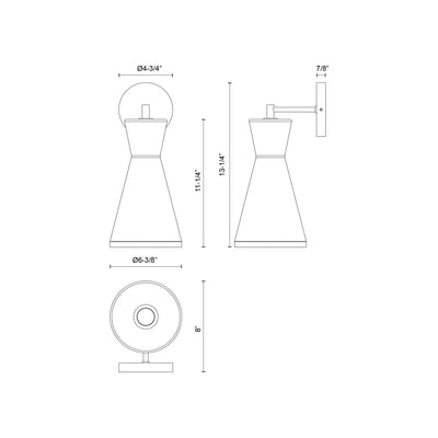 Betty 6-in Steel Vanity Light