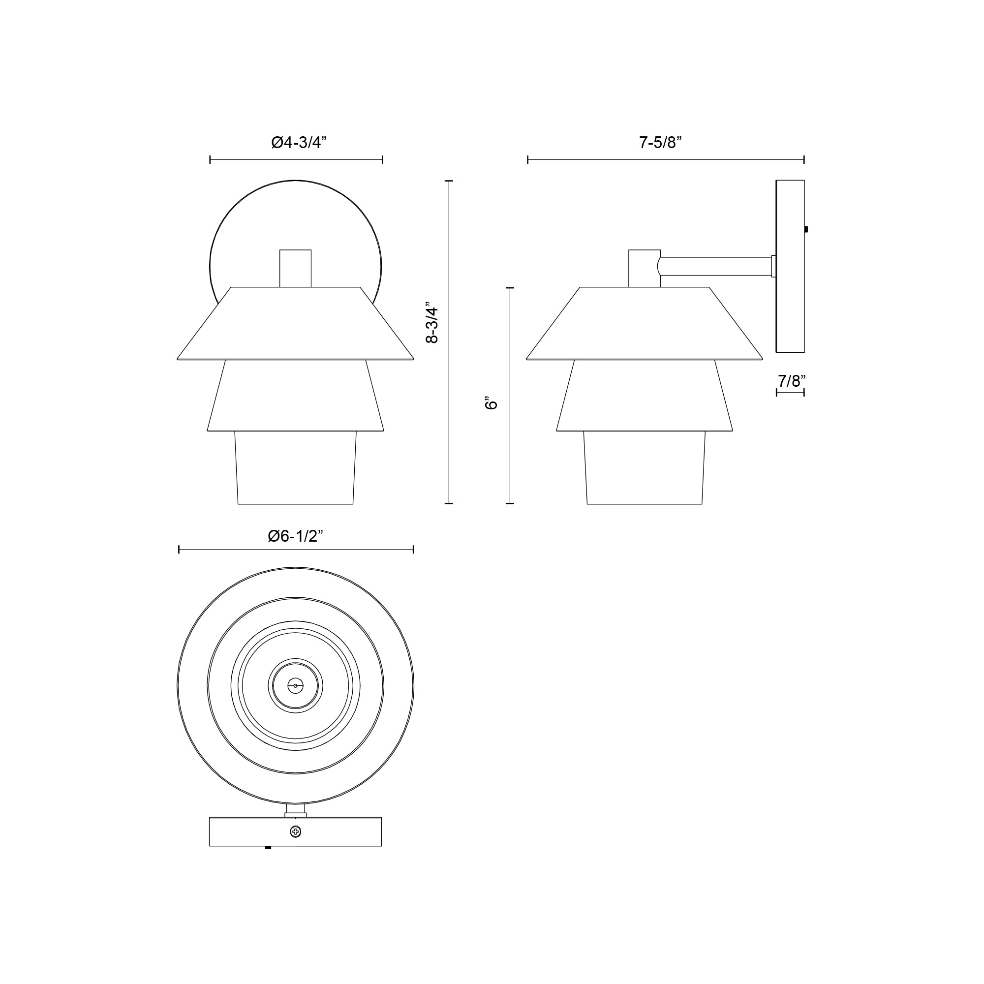 Tetsu 6-in Steel Vanity Light