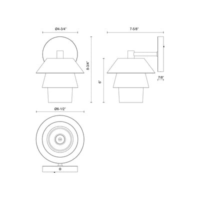 Tetsu 6-in Steel Vanity Light