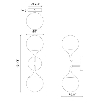 Nouveau 19-in Steel Vanity Light