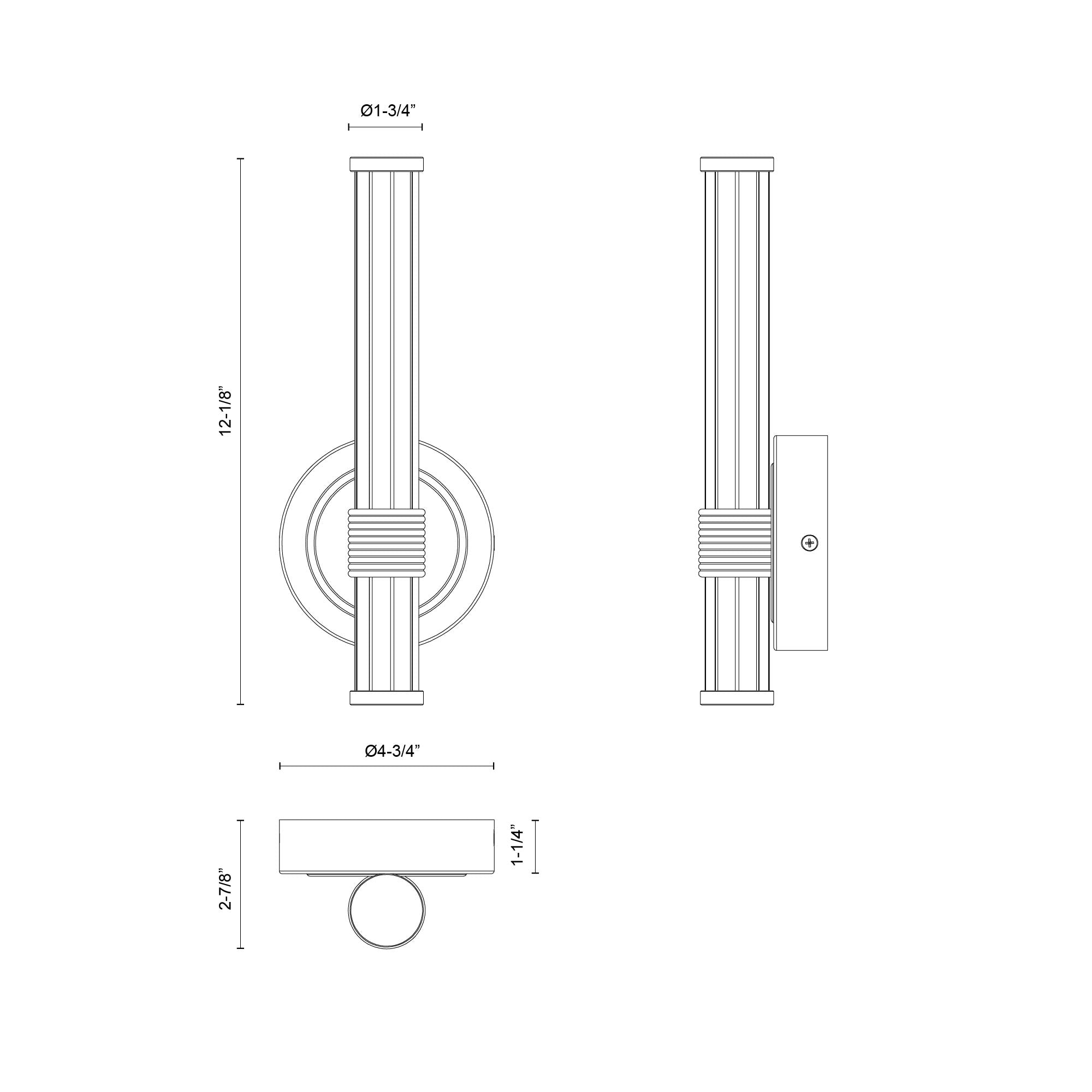 Elsie 12-in Aluminum Vanity Light