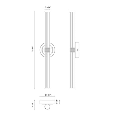 Elsie 24-in Aluminum Vanity Light