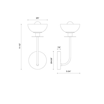 Sylvia 5-in Steel Vanity Light