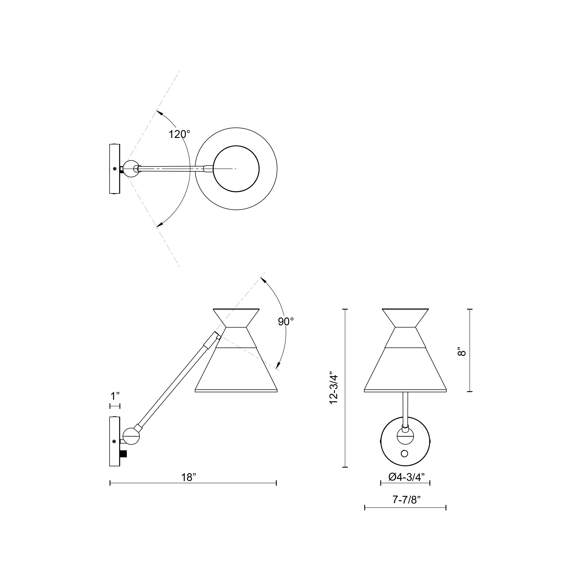 Mauer 8-in Steel Vanity Light