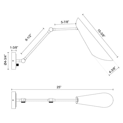 Gabriel 4-in Steel Vanity Light