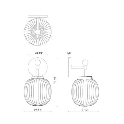 Cherise 7-in Steel Vanity Light