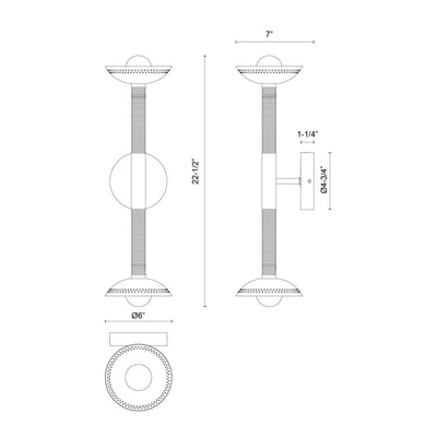 Arden 23-in (With Shade) Aluminum Vanity Light