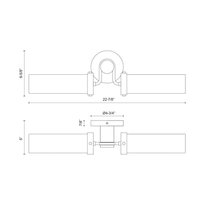 Wynwood 23-in Steel Vanity Light