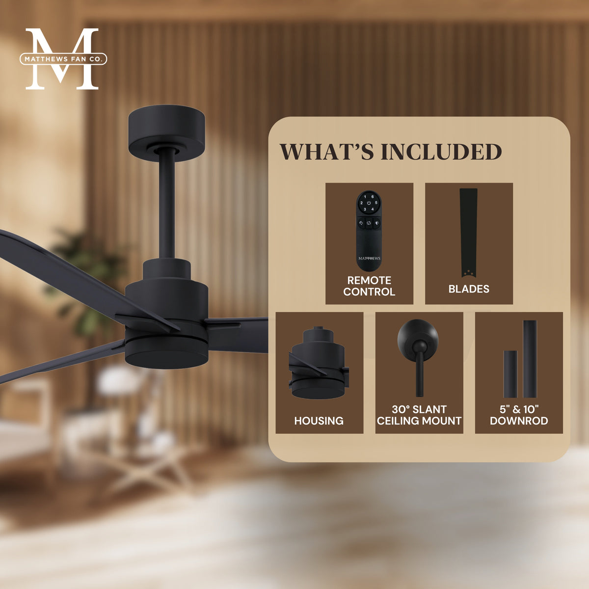 Alessandra 3-Blade Ceiling Fan Without Light Kit
