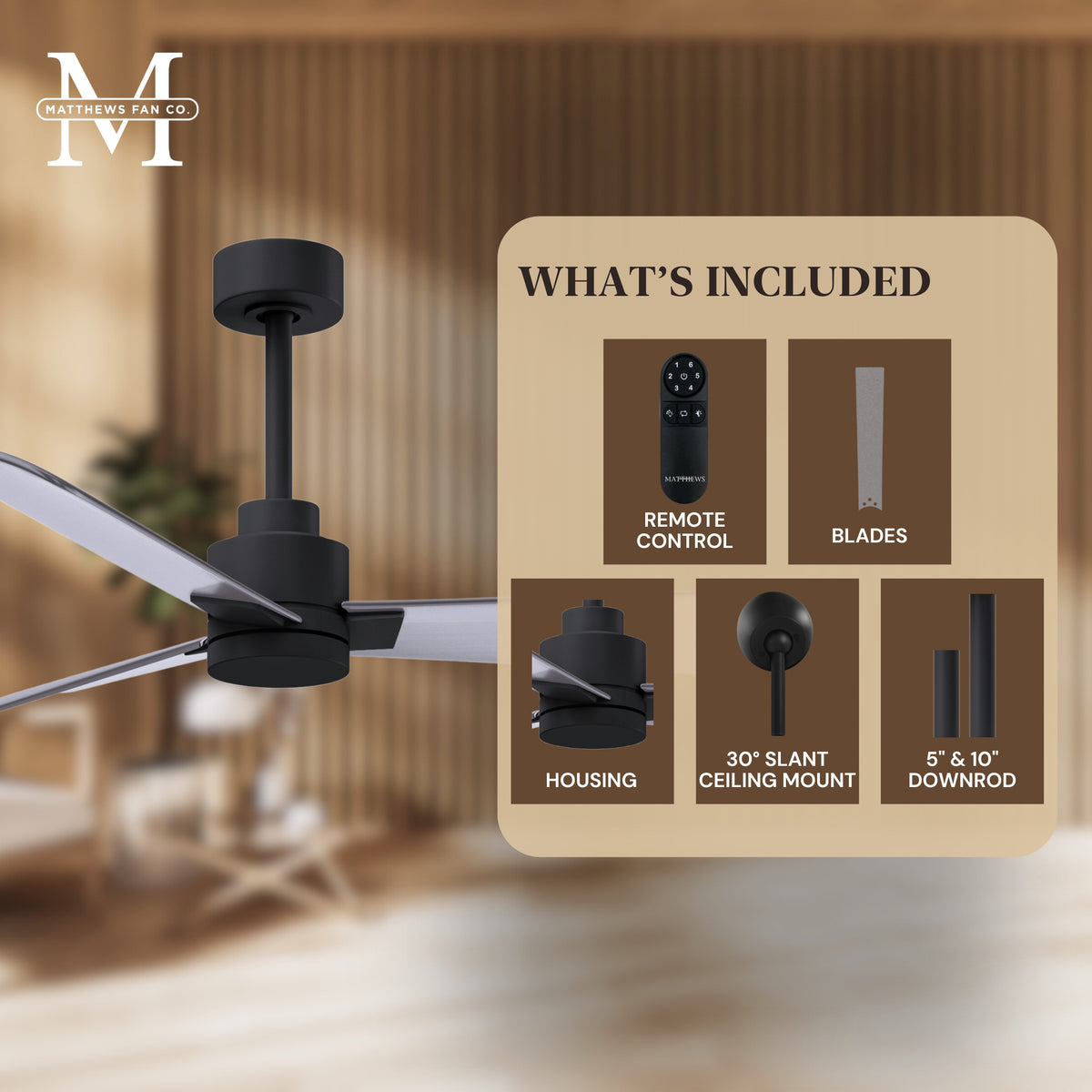 Alessandra 3-Blade Ceiling Fan Without Light Kit