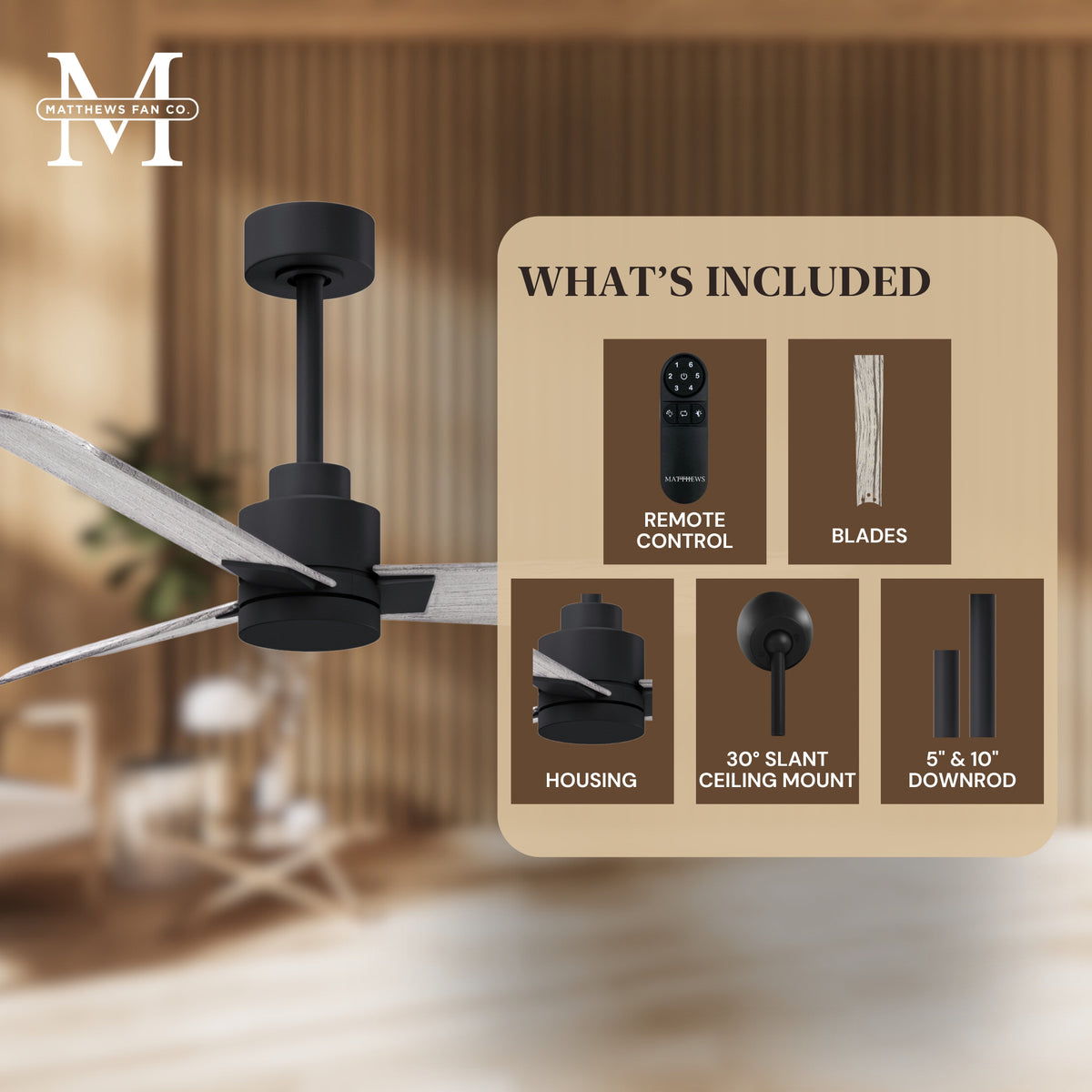 Alessandra 3-Blade Ceiling Fan Without Light Kit