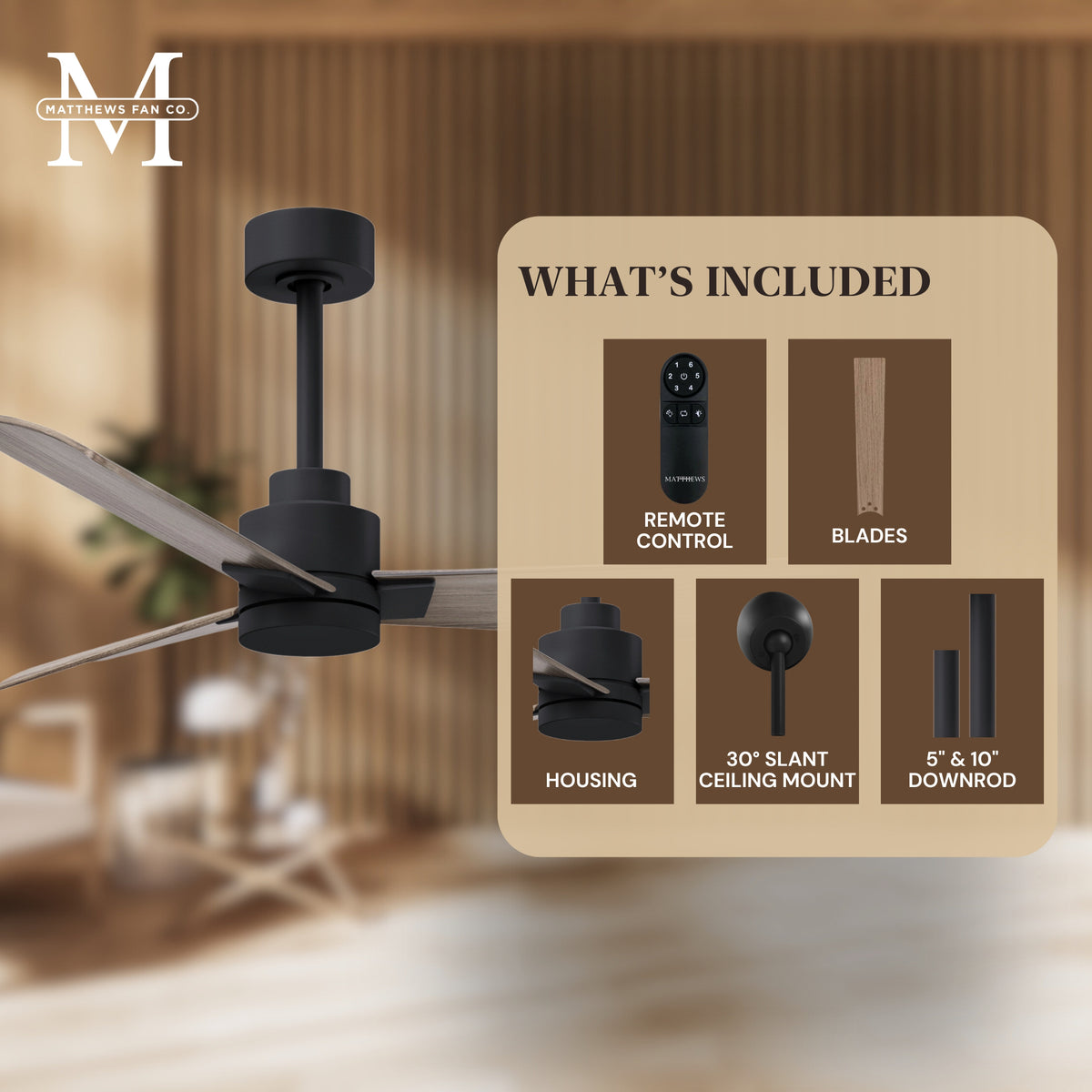 Alessandra 3-Blade Ceiling Fan Without Light Kit