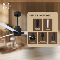 Alessandra 3-Blade Ceiling Fan Without Light Kit