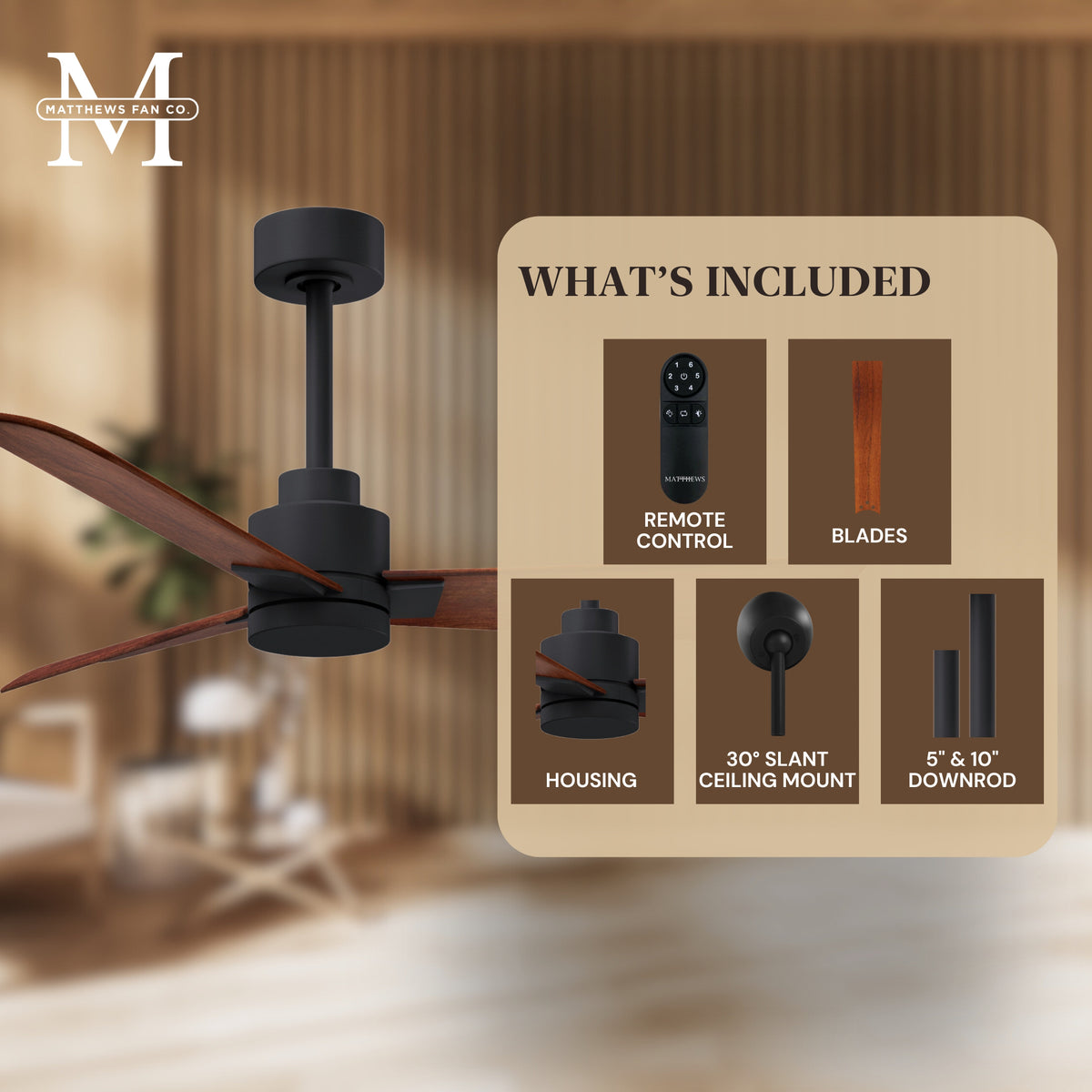 Alessandra 3-Blade Ceiling Fan Without Light Kit