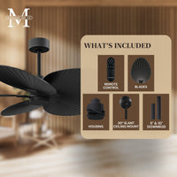 Alessandra Tropical 5-Blade Ceiling Fan Without Light Kit