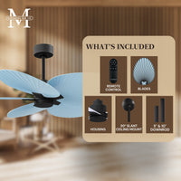 Alessandra Tropical 5-Blade Ceiling Fan Without Light Kit