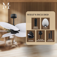 Alessandra Tropical 5-Blade Ceiling Fan Without Light Kit