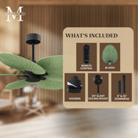 Alessandra Tropical 5-Blade Ceiling Fan Without Light Kit