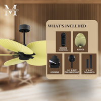 Alessandra Tropical 5-Blade Ceiling Fan Without Light Kit