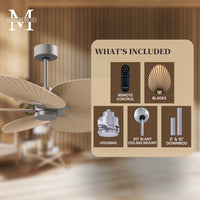 Alessandra Tropical 5-Blade Ceiling Fan Without Light Kit