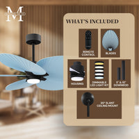 Alessandra Tropical 5-Blade Ceiling Fan with LED Light