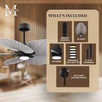 Alessandra Tropical 5-Blade Ceiling Fan with LED Light