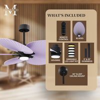 Alessandra Tropical 5-Blade Ceiling Fan with LED Light