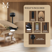 Alessandra Tropical 5-Blade Ceiling Fan with LED Light