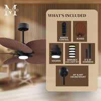 Alessandra Tropical 5-Blade Ceiling Fan with LED Light