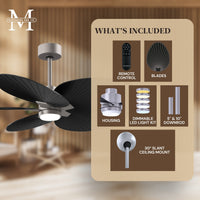 Alessandra Tropical 5-Blade Ceiling Fan with LED Light