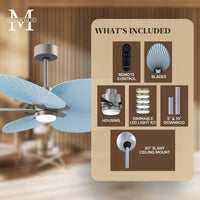 Alessandra Tropical 5-Blade Ceiling Fan with LED Light